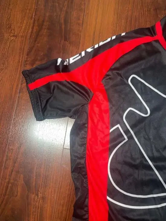 Merida Men's Short Sleeve Cycling Jersey Full Zip MTB Bike Shirt - Black/Red - Picture 4 of 16